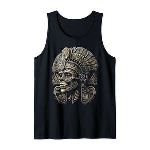 Mexican Mictlantecuhtli Aztec God Of Death Skull Tank Top